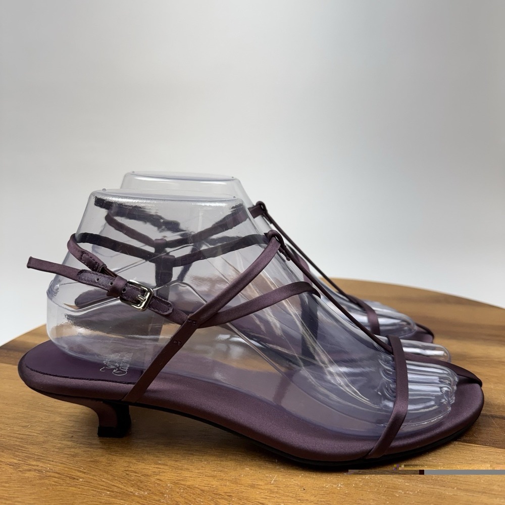 New NWOB Womens Jeffrey Campbell Trawl-MD Plum Satin Strappy Sandals Size 6.5 M